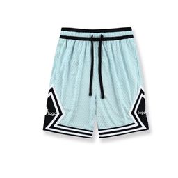 thumbnail for New American shorts, contrasting stripes, casual breathable basketball sweatpants, comfortable running training, loose mesh trend