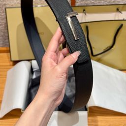 thumbnail for Tom's 2025 New Genuine Leather Double-Sided Top-Layer Lychee Pattern Men's Belt, Business Casual Belt, 3.8cm