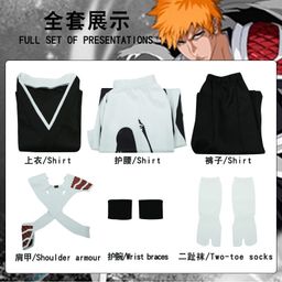 thumbnail for Bleach Coswear 2023 Millennium Blood War Arc Ichigo Kurosaki Death Overlord Outfit Battle Damage Edition Cosplay Anime