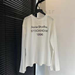 thumbnail for Three-standard complete real shot acne letters correct 2025 spring and summer new AC1996 old tea dyeing anti-sun T long sleeve
