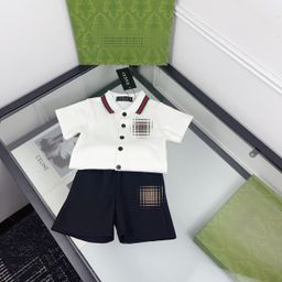 thumbnail for Children's polo shirts with logos, elementary school class uniforms, collared solid-color short-sleeve printed text, boys' and girls' clothing for school uniforms