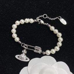 thumbnail for 高版1:1 西太后满钻别针土星珍珠手链女 欧美风格高级感气质手饰