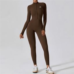 thumbnail for European and American Alo Yoga Wear Pilates One-Piece Seamless Bodysuit Women's Long-Sleeved Fitness Workout Women's Sportswear