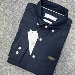 thumbnail for Men's Youth Long Sleeve Shirt Spring & Autumn Wear Business Casual Oxford Pocket Solid Color Cotton EY Caviar Shirt