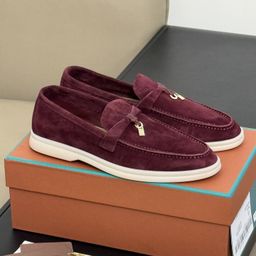 thumbnail for Foreign Trade Retro Loaf Men&#039s Shoes Genuine Leather Sheep Suede Slip-On Slip-Ons Round Toe Flats Casual Women&#039s Shoes