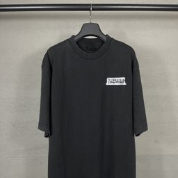 thumbnail for Correct Version of High-Quality B Brand 26Ss New Masking Tape Letter Print Washed Distressed Short-Sleeve T-Shirt