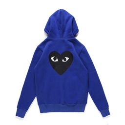 thumbnail for Japanese fashion brand play men and women couple wear hooded sweater small black heart embroidery autumn and winter long sleeve fleece-lined sweater