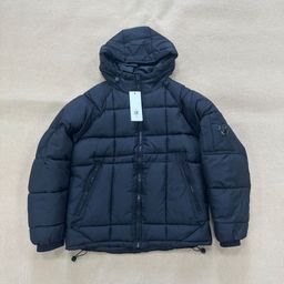 thumbnail for C.P Winter Cotton Jacket for Men and Women, Street Style Outdoor Cold-Resistant and Warm Company Plaid Patchwork Hooded Puffer Jacket