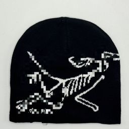 thumbnail for European and American Bird Jacquard Knitted Hat with Correct Letters ~ Versatile and Warm Large Version Thickeneded Woolen Hat with Personalized Cold Hat Trend