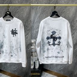 thumbnail for Correct Version in Stock Wholesale 24Ss Foreign Trade Trendy Brand Ch Crocs Pure Cotton Terry Unisex Hoodie Sweatshirt