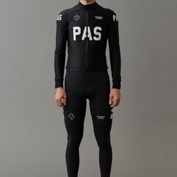 thumbnail for PAS black fleece cycling jersey suit long sleeve strap trousers road bike mountain bike outdoor cycling shirt