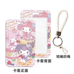 thumbnail for Fashionable Trendy Brand Cat Student Campus Card Meal Card Water Card Holder Bus Card Access Card Work Card Protective Case with Spring Rope