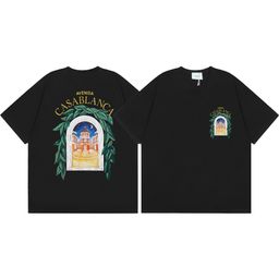 thumbnail for Camisetas de manga curta soltas com estampa Casablanca CasablancaLOGO, novidade transfronteiriça para primavera/verão 2024, para homens e mulheres.