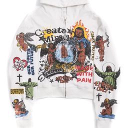 thumbnail for Cross-border fashion brand Saint Michael is all over the print hip-hop 3D print high street baggy hoodie sweatshirt jacket