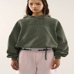 thumbnail for E258 Youth Trend Hooded Sweatshirt New Loose and Comfortable Solid Color Letter Sweatshirt Daily Commuter Teenagers