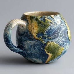 thumbnail for 跨境新品Planetary Mug Collection太空主题仿矿物水晶树脂咖啡杯