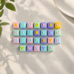 thumbnail for Macaron color 3D printed letter keycaps stress relief toy, DIY custom name mechanical keycap keychain pendant