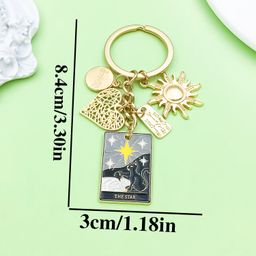 thumbnail for 跨境欧美万圣节太阳塔罗牌黑色合金饰品配件挂件吊坠装扮钥匙扣