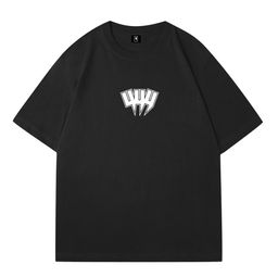 thumbnail for White t-shirt men's summer new high-end trend printed t-shirt american xinjiang cotton comfortable short-sleeved t-shirt cross-border