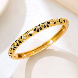 thumbnail for New cross-border painted diamond-encrusted open hollow bracelet temperament retro national style explosive bracelet for girlfriends and friends