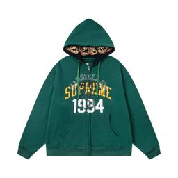 thumbnail for Cross border wholesale Week7 SUP letter print zipper cardigan sweatshirt jacket 1994 hoodie for men and women