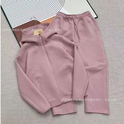 thumbnail for 26 Spring and Autumn New Casual Sports Air Layer Hooded Jacket and Sweatpants Set 454 and 461