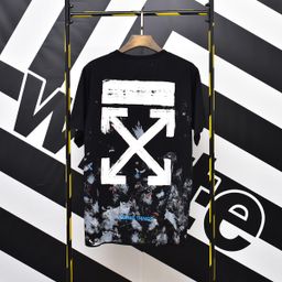 thumbnail for Factory wholesale summer trendy brand OFF OW arrow print series short-sleeved men and women couple high street style T-shirt