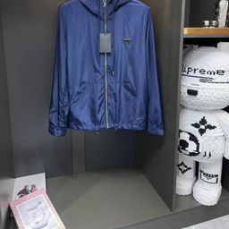 thumbnail for 2024 Spring and Autumn New European Goods Triangle Label Men's Lightweight Hooded Light Luxury Jacket High Fashionable Loose Jacket Trendy