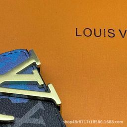 thumbnail for New L Men's Belt Smooth Buckle V Letter Belt Youth Plaid Pants Belt Trendy Casual Business Belt