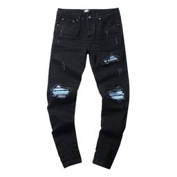thumbnail for Cross-border wholesale purp1e american high street hole patch trend vintage straight amir1 jeans brand