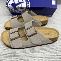 thumbnail for Cross-Border Large Size Genuine Leather Flat Slippers for Women 2026 Summer New Style Men's Casual Outdoor Birkenstock Shoes Versatile Sandals