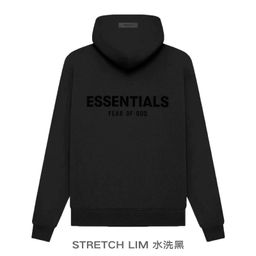 thumbnail for Cross-Border Fog Ningbo Season 8 Multi-Thread Essentials Fleece-Lined High Street Loose Flocking Printed Hooded Sweatshirt
