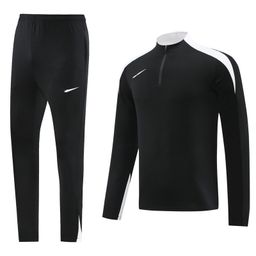 thumbnail for NK Half Zipper Winter Suit Long Sleeve Long Pants Set Training Club Basic Soccer Jersey Jersey Long Pull をご Foreign Trade