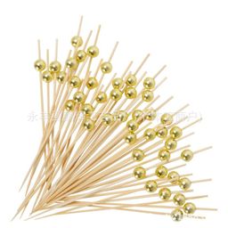 thumbnail for Disco ball bead toothpicks disposable desserts sushi cocktail decoration party fruit plate bamboo sticks