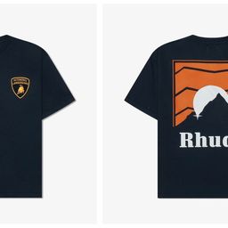 thumbnail for Long-Term Collection of Heavyweight Rhude Short-Sleeve Summer Vintage Letter Print High Street Casual Loose Tops