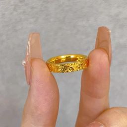 thumbnail for Alluvial Gold Jewelry Crushed Ice Bracelet Gold Bracelet Flashing 4mm Crushed Ice Pattern Solid Bracelet Women&#039s Non-Fading Hand Jewelry