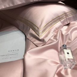 thumbnail for Class A 100s Egyptian long-staple cotton four-piece set full cotton cotton sheets and quilt cover embroidered simple hotel bedding