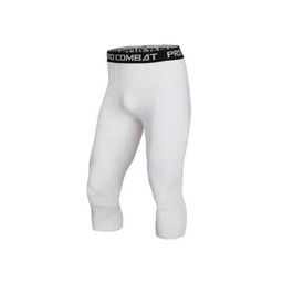 thumbnail for Basketball cropped leggings, sports equipment, five-point pants, training fitness, cropped white high-stretch compression quick-drying leggings