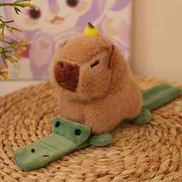 thumbnail for Capibala Snap Circle Capybara Doll Bracelet Doll Plush Toy Girl Doll Children&#039;s Wrist Lie Circle