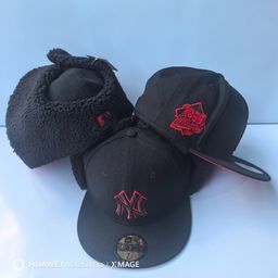 thumbnail for Foreign trade hot selling NewEra winter baseball cap commemorative flat brim hat big head circumference youth hip hop American size hat