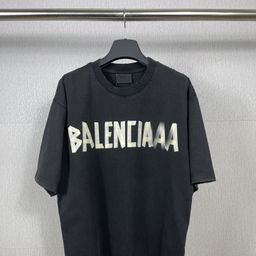 thumbnail for Correct version High Quality B home tape pulping printing washed worn old short sleeve t-shirt for men and women