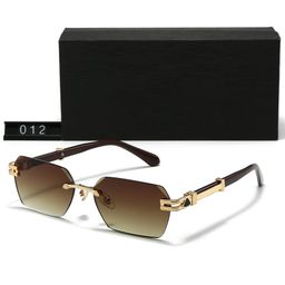 thumbnail for New European and American Cross-Border Square Glasses for Men, Rimless Cut-Edge Sunglasses for Women, Fashionable Gradient Sunglasses 012
