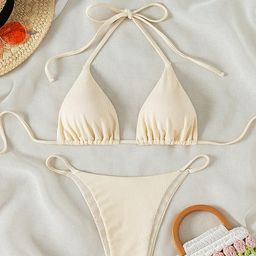 thumbnail for Amazon Lace-Up Bikini Swimsuit for Women 2026 New European and American Sexy Beach Bikini Hot Spring Swimwear