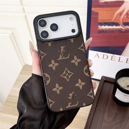 thumbnail for Fashionable Brand Old Pattern Suitable for 17Promax Mobile Phone Case Apple 16Pro New Luxury All-Inclusive Leather 15P Case