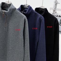 thumbnail for 26 years of spring and autumn, men's and women's semi-turtleneck zipper sweatshirts, polo polo shirts, couples, student embroidered turtleneck cardigans