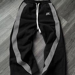 thumbnail for Cross-border European and American retro side striped sweatpants Y2K trendy brand sweatpants Jogger casual pants for men and women