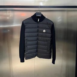 thumbnail for European Popular Style m Mengjia Knitted Splicing Casual Rain down Jacket for Men, White Duck Down, Warm and Fashionable Slim-Fit Rain down Jacket