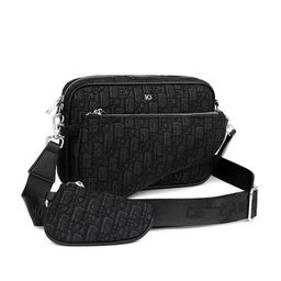 thumbnail for The new trendy delivery object is the three-in-one men's crossbody bag messenger bag shoulder bag black light gray blue