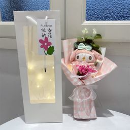 thumbnail for Valentine&#039s Day Gifts Kroomi Doll Doll Bouquet Rose Soap Flower Sunflower Christmas Gifts