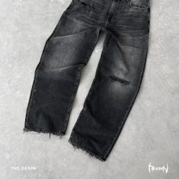 thumbnail for Europe and the United States cross-border washed old hole solid color jeans men and women with street fashion casual jeans